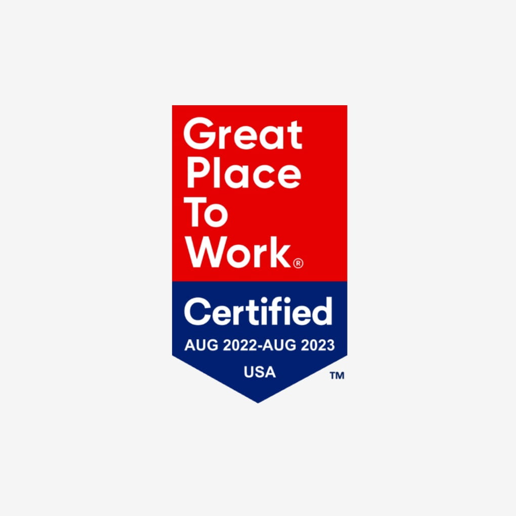 Fortune Best Workplaces in Health Care and Biopharma logo. It also includes the text, “Great Place To Work. Certified. August 2022 to August 2023. USA.”