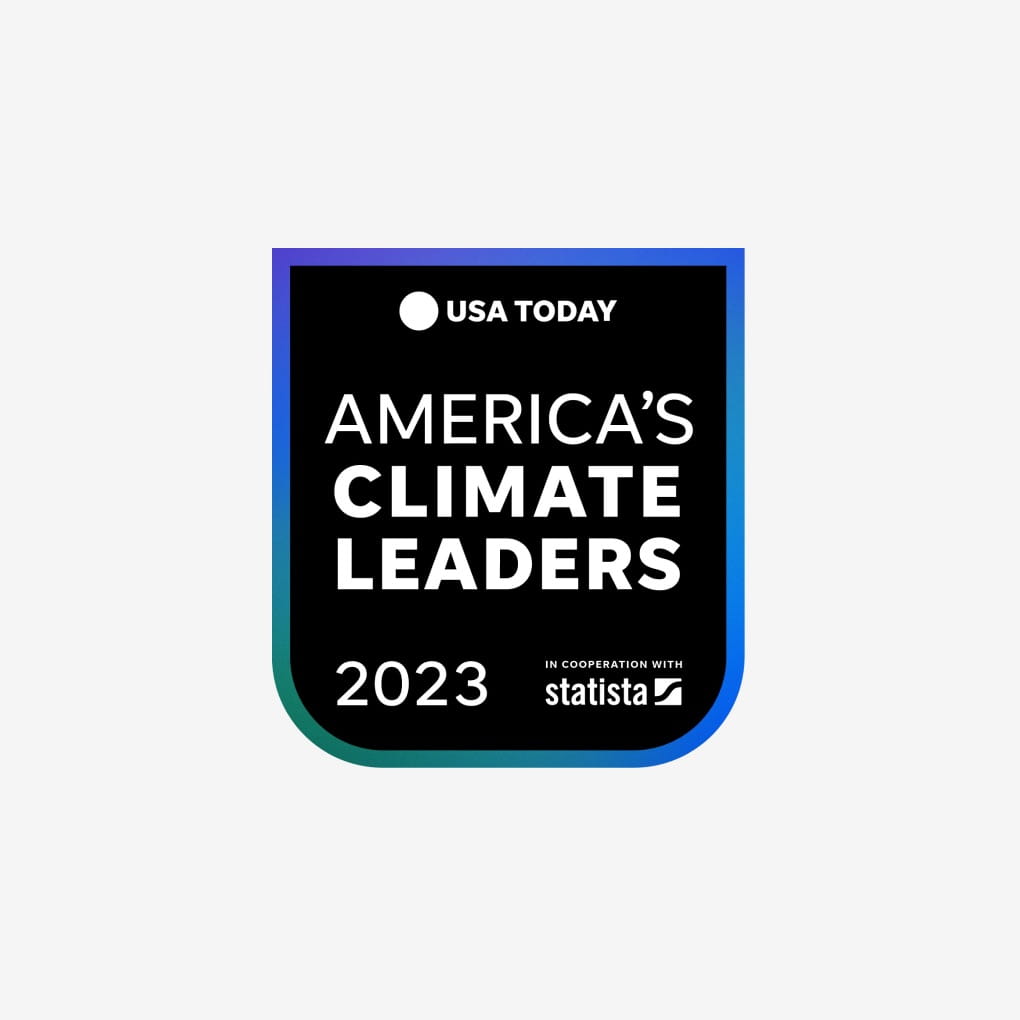 USA Today America's Climate Leaders 2023 logo. It also includes the text, “In cooperation with statista.”