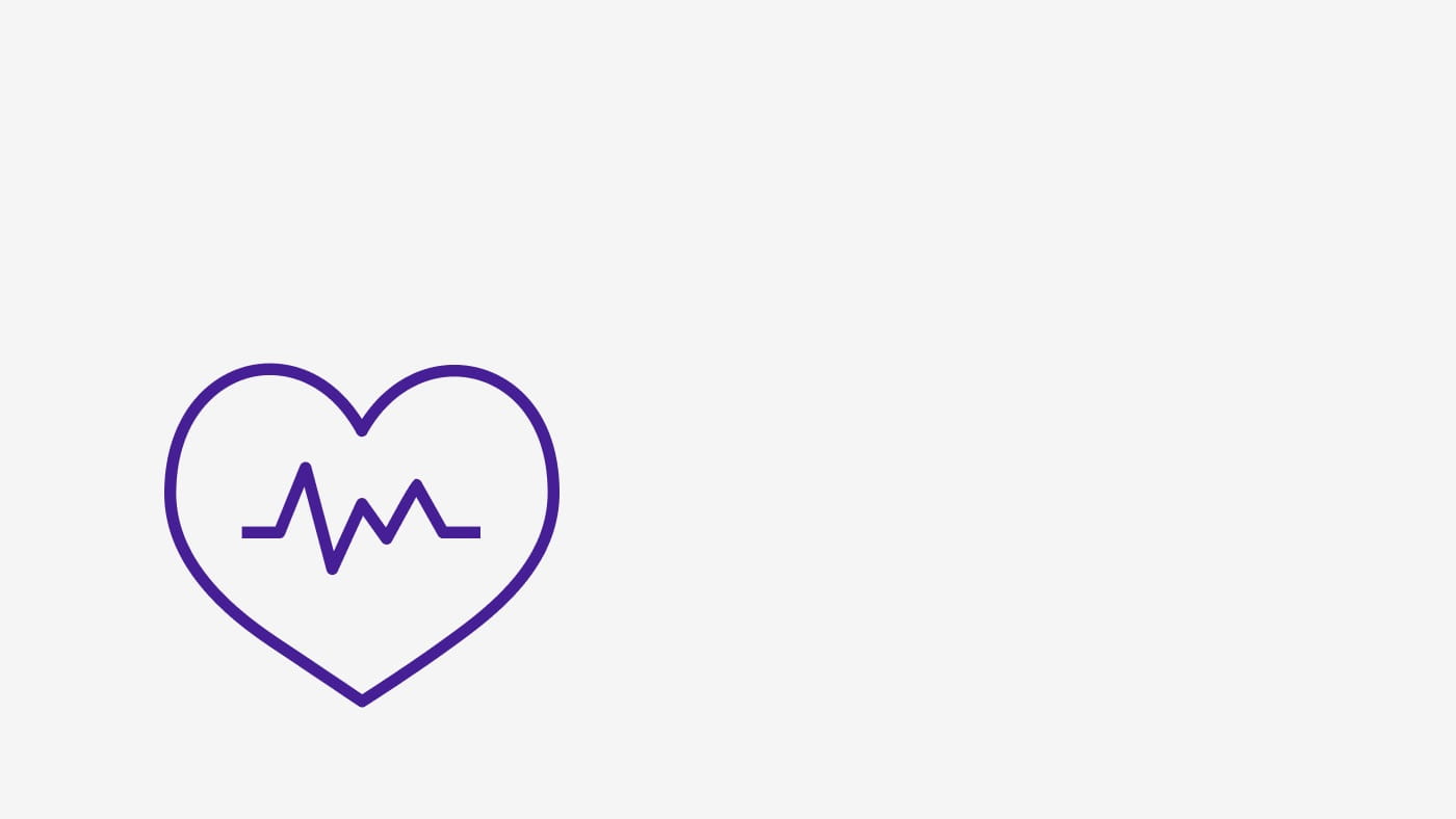 Icon depicting a heart with a heart monitor line across it.
